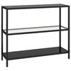 vidaXL Shelf Transparent and Black 100x36x90 cm Tempered Glass