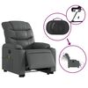 vidaXL Electric Stand up Massage Recliner Chair Grey Faux Leather