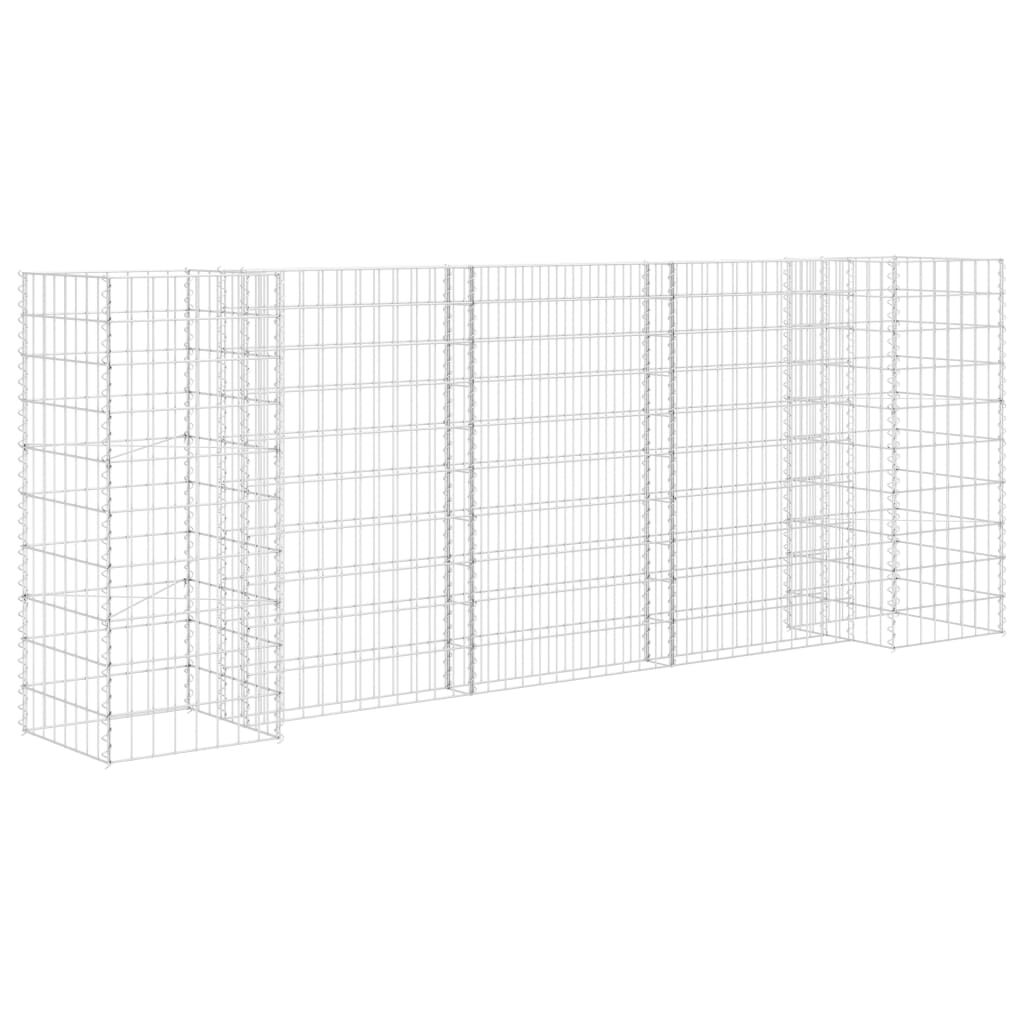 vidaXL H-Shaped Gabion Planter Steel Wire 260x40x100 cm