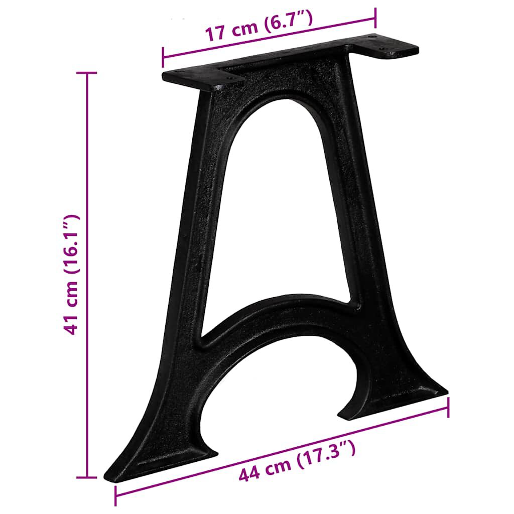 vidaXL Coffee Table Legs 2 pcs with Arched Base A-Frame Cast Iron