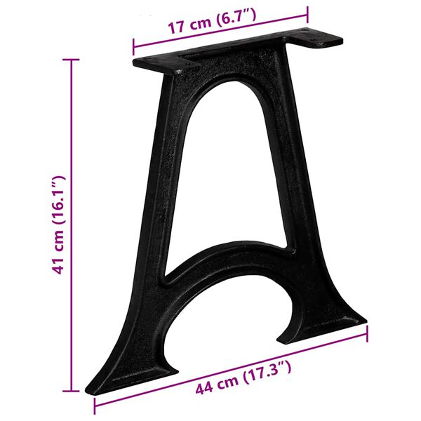 vidaXL Coffee Table Legs 2 pcs with Arched Base A-Frame Cast Iron