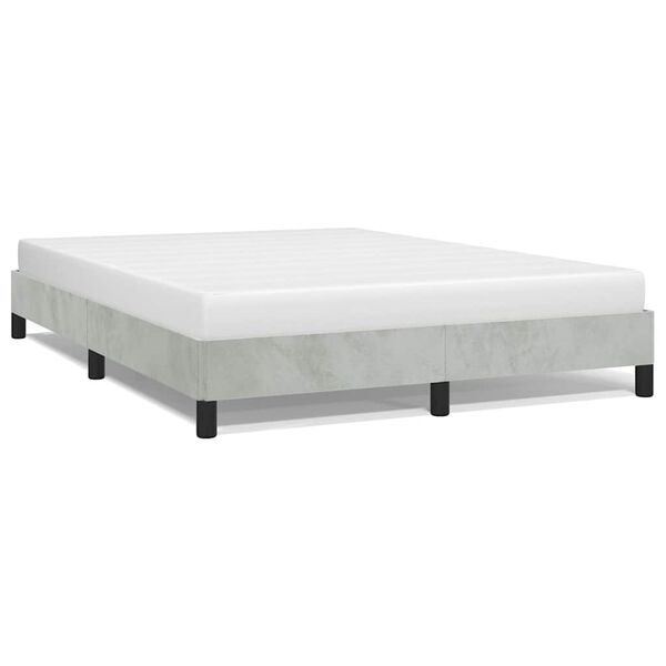 vidaXL Bed Frame without Mattress Light Grey 137x190 cm Full Velvet