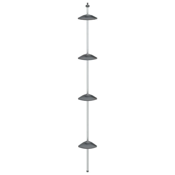 vidaXL 4-Tier Telescopic Shower Corner Shelf Silver Aluminium