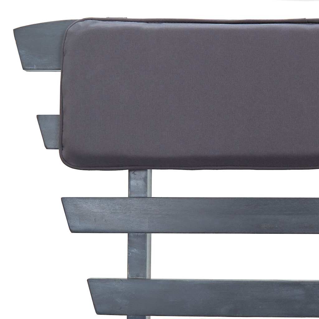 vidaXL Garden Bench with Cushions 2-in-1 190 cm Grey Solid Acacia Wood