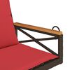 vidaXL Swing Bench with Cushions Brown 63x62x40 cm Poly Rattan