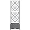 vidaXL Garden Planter with Trellis Light Grey 40x40x121.5 cm PP