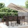 vidaXL 9 Piece Garden Bar Set Brown Poly Rattan