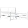 vidaXL Metal Bed Frame without Mattress with Footboard White 150x200cm