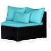 vidaXL 9 Piece Garden Lounge Set with Cushions Poly Rattan Blue