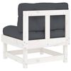 vidaXL Middle Sofa with Cushions White Solid Wood Pine