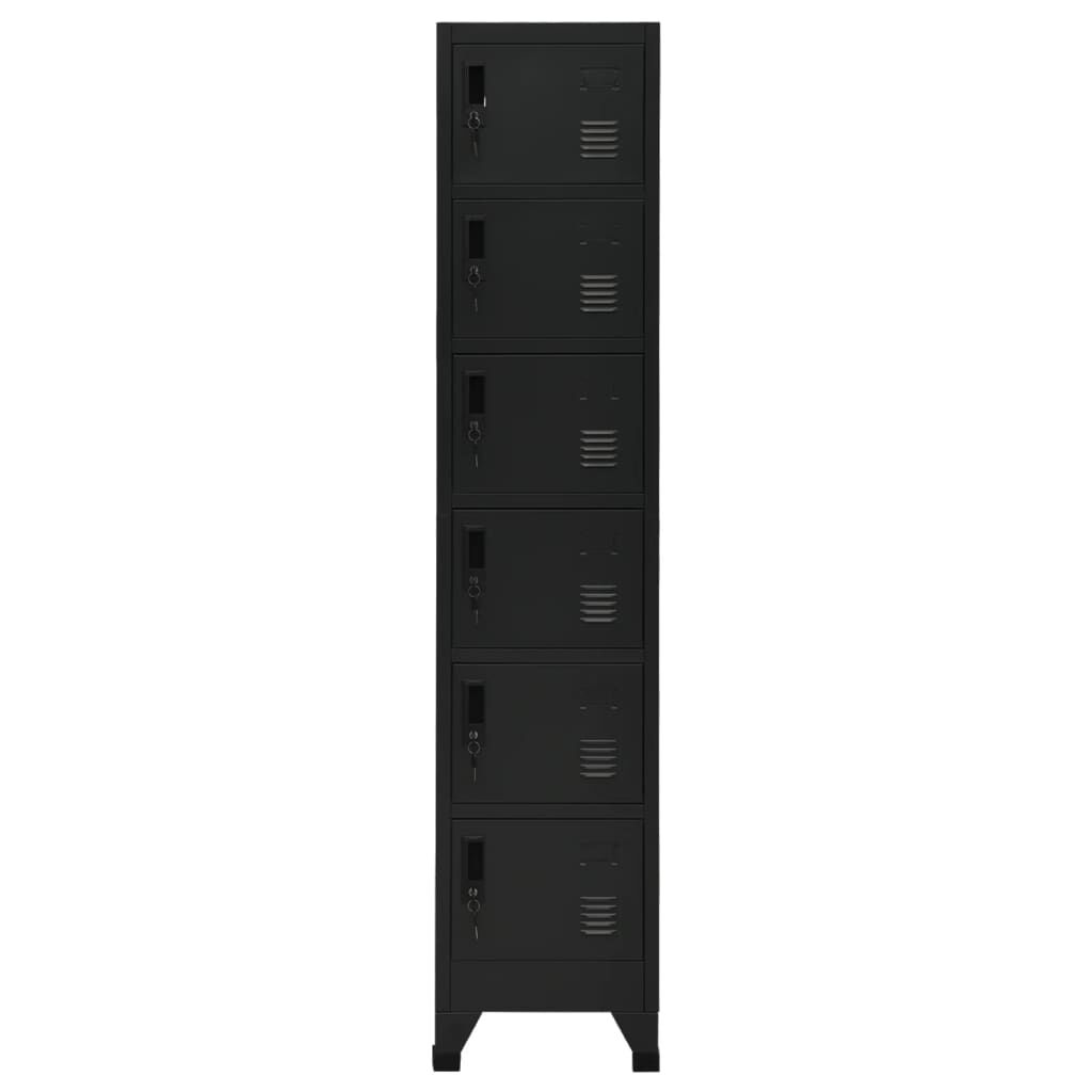 vidaXL Locker Cabinet Black 38x40x180 cm Steel