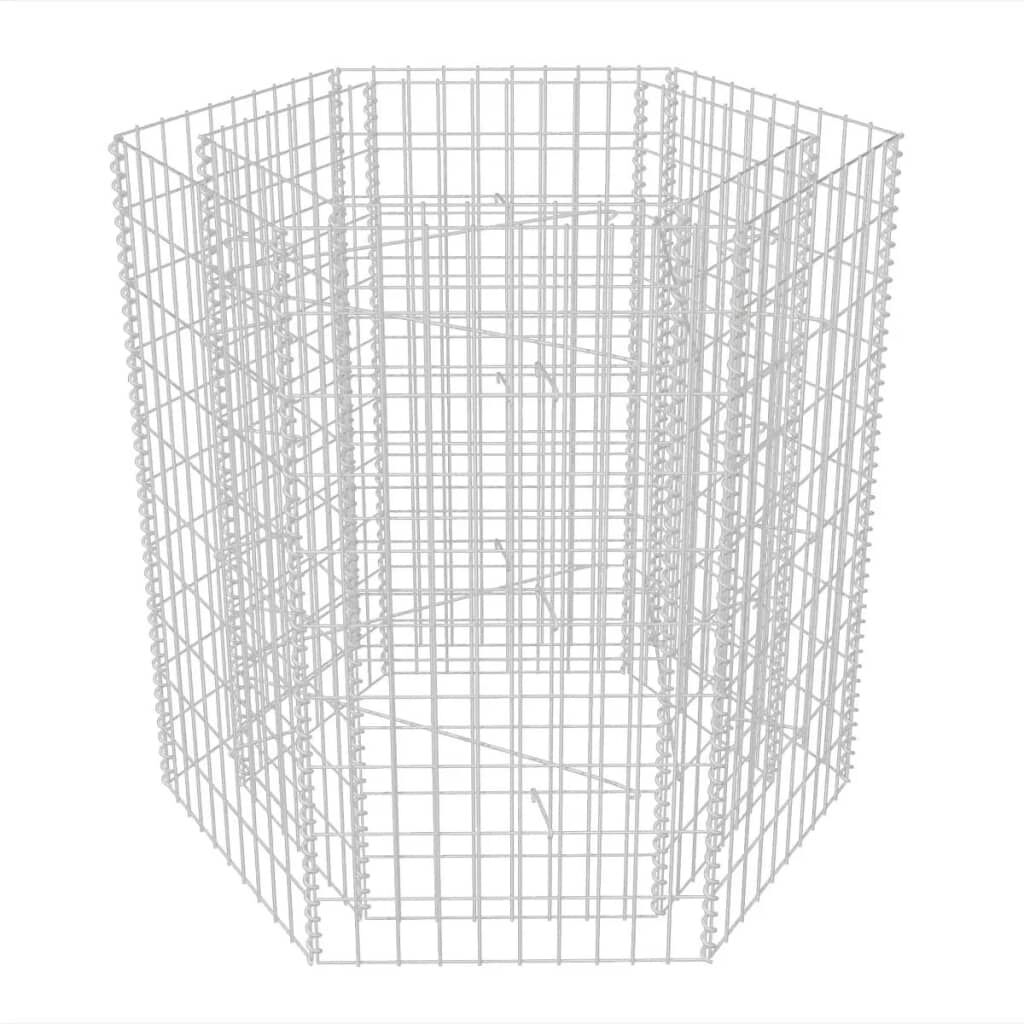 vidaXL Hexagonal Gabion Raised Bed 100x90x100 cm