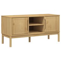 vidaXL TV Cabinet FLORO Wax Brown 114x43x55 cm Solid Pine Wood