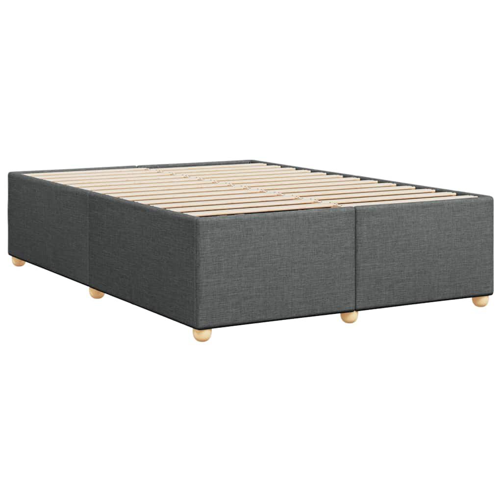 vidaXL Bed Frame without Mattress Dark Grey Queen Fabric