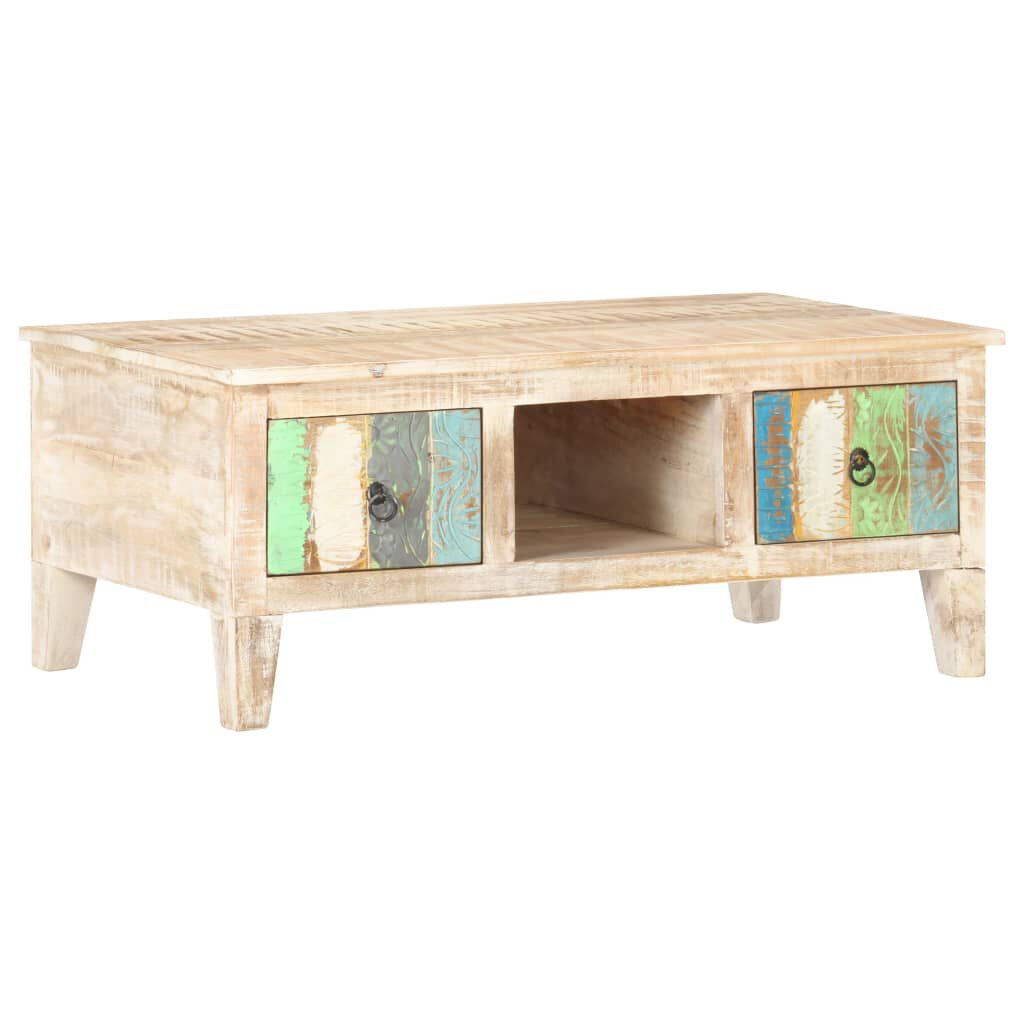 vidaXL Coffee Table 100x55x40 cm Rough Acacia Wood