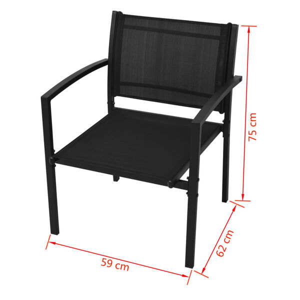 vidaXL 4 Piece Garden Lounge Set Textilene Black