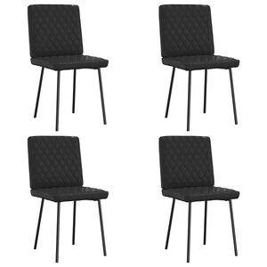 vidaXL Dining Chairs 4 pcs Black Faux Leather