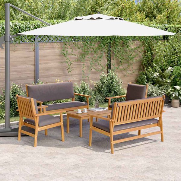 vidaXL Garden Sofa Set 5 pcs Brown 75 x 45 x 38cm Solid Acacia wood