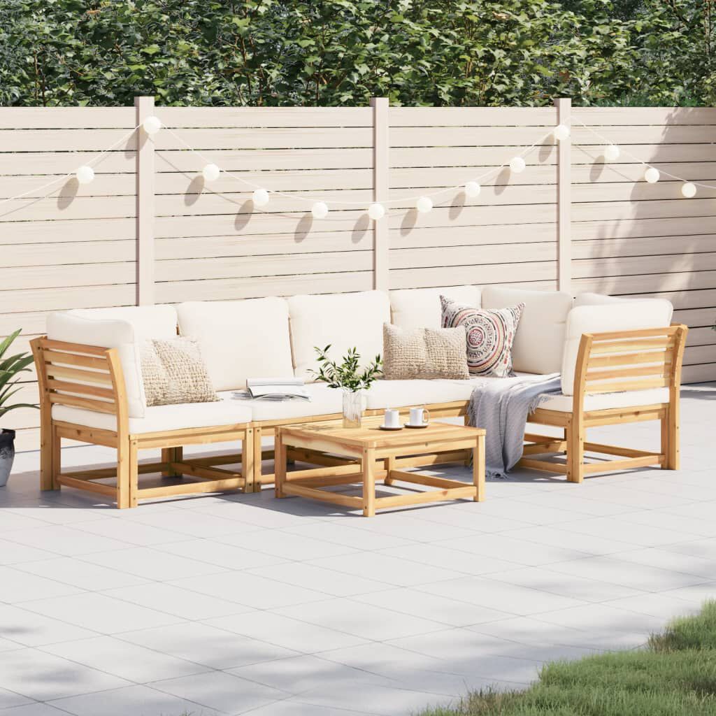 vidaXL 6 Piece Garden Lounge Set with Cushions Solid Wood Acacia