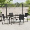 vidaXL Garden Dining Set with Cushion 5 pcs Black Poly Rattan
