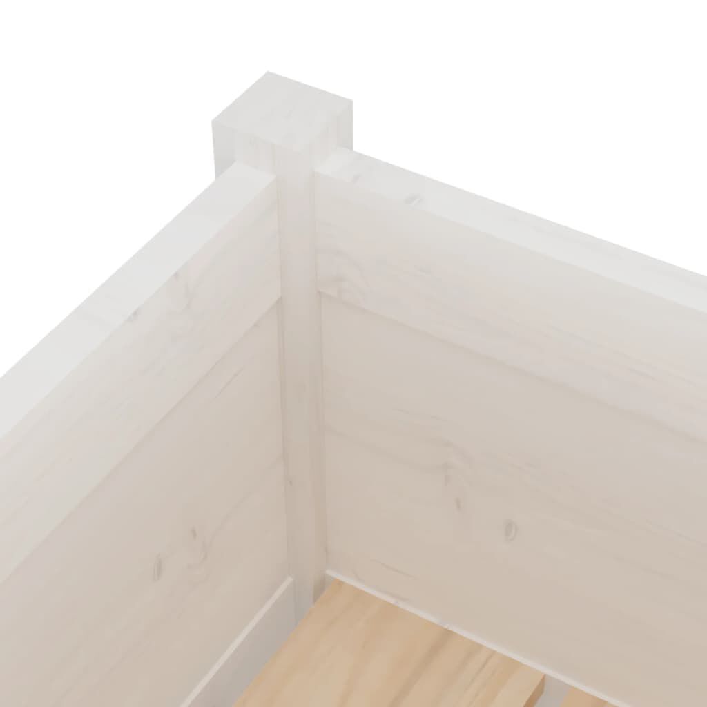 vidaXL Garden Planter White 70x31x70 cm Solid Pinewood