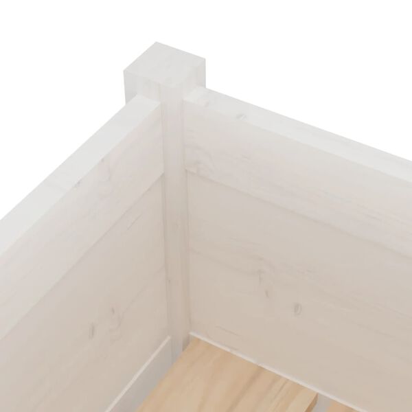 vidaXL Garden Planter White 70x31x70 cm Solid Pinewood