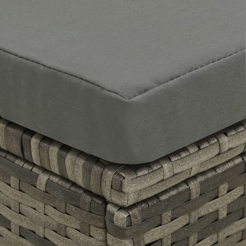 vidaXL 4 Piece Garden Lounge Set with Cushions Poly Rattan Grey