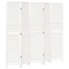 vidaXL Room Divider&nbsp;5 Panels White Solid Wood Paulownia
