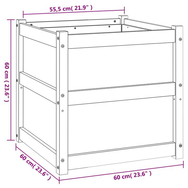 vidaXL Garden Planter 60x60x60 cm Solid Wood Douglas