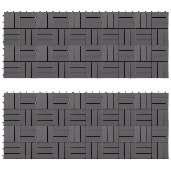 vidaXL Decking Tiles 20 pcs Grey Wash 30x30 cm Solid Acacia Wood