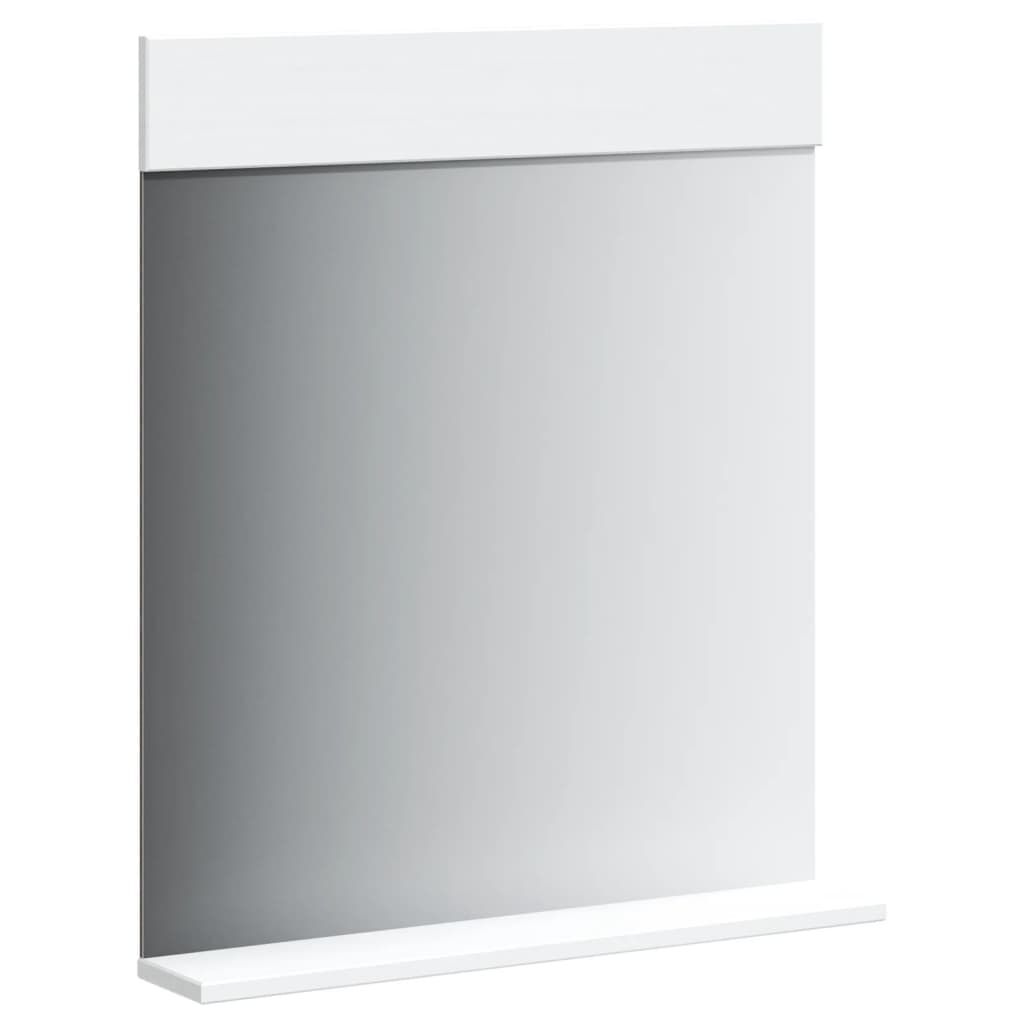 vidaXL Bathroom Mirror with Shelf BERG White 60x12x70 cm Solid Wood