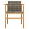 vidaXL Garden Chairs 2 pcs Grey Poly Rattan&Solid Wood