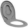 vidaXL Toilet Seat Grey 44.5 x 37.3 x 4.3 cm Duroplast
