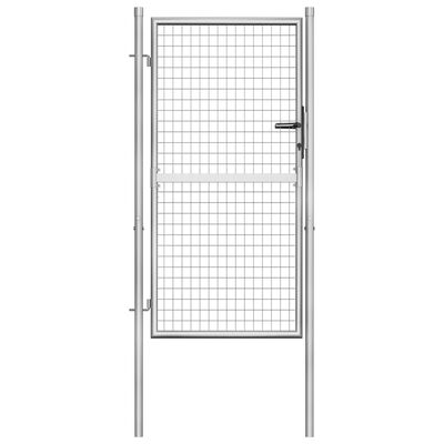 vidaXL Garden Gate Galvanised Steel 105x200 cm Silver