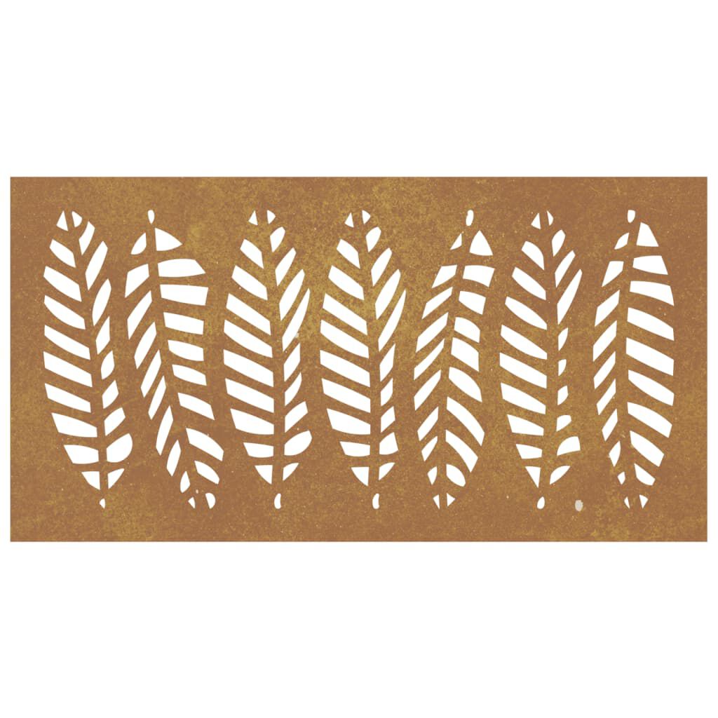 vidaXL Garden Wall Decoration 105x55 cm Corten Steel Leaf Design