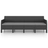 vidaXL 3 Piece Garden Lounge Set with Cushions PP Rattan Anthracite