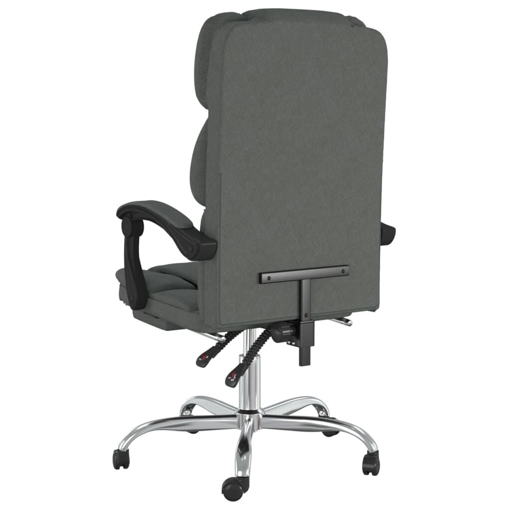 vidaXL Reclining Office Chair Dark Grey Fabric