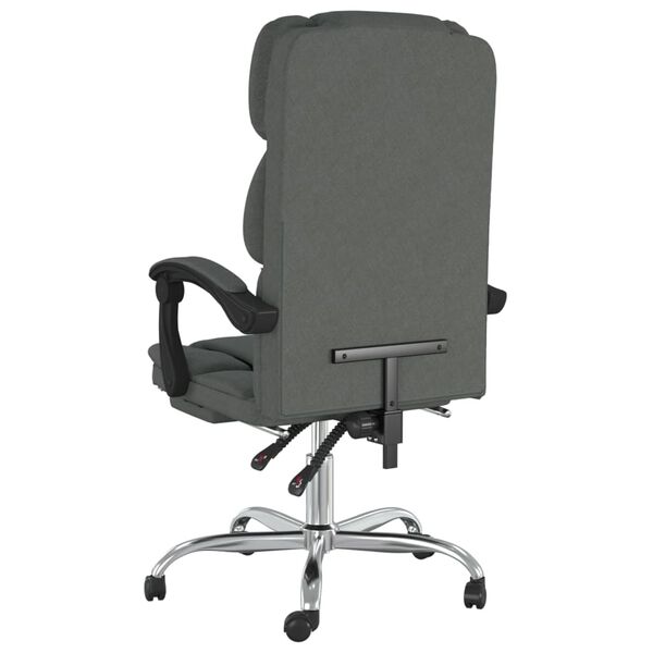 vidaXL Reclining Office Chair Dark Grey Fabric