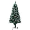 vidaXL Artificial Christmas Tree LEDs&Pine Cones&White Snow 210 cm