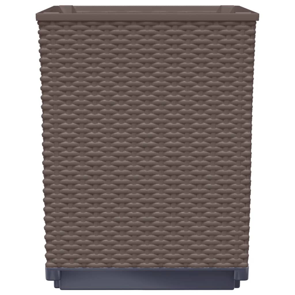 vidaXL Planters 2 pcs Brown 30x30x37 cm Polypropylene