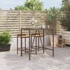 vidaXL Bar Table with Glass Top Brown 110x70x110 cm Poly Rattan