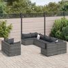 vidaXL 9 Piece Garden Sofa Set with Cushions Grey Poly Rattan