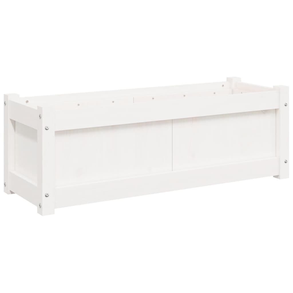 vidaXL Garden Planter White 90x31x31 cm Solid Wood Pine