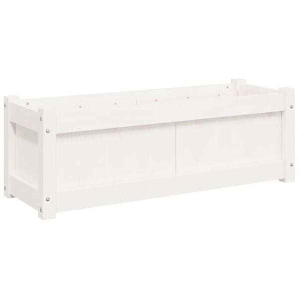 vidaXL Garden Planter White 90x31x31 cm Solid Wood Pine