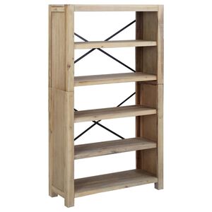 vidaXL 5-Tier Bookcase 80x30x140 cm Solid Wood Acacia