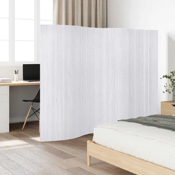 vidaXL Room Divider Bamboo White 250x165 cm