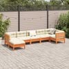 vidaXL 7 Piece Garden Sofa Set with Cushions Wax Brown Solid Wood Pine
