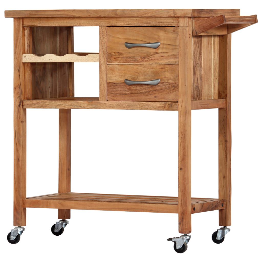 vidaXL Kitchen Trolley 80x45x91 cm Solid Wood Acacia