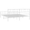 vidaXL Metal Bed Frame without Mattress with Footboard White 183x213cm