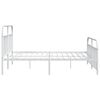 vidaXL Metal Bed Frame without Mattress with Footboard White 193x203cm